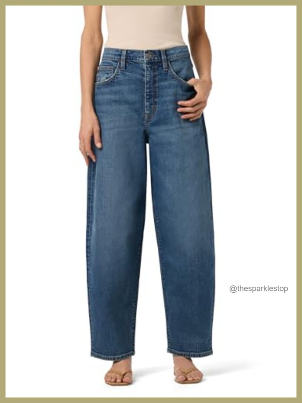 HUDSON High-Rise Barrel Jean Tapered Leg Cotton Spandex Denim